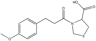 3-[3-(4-methoxyphenyl)propanoyl]-1,3-thiazolidine-4-carboxylic acid,,结构式