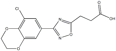 3-[3-(8-chloro-2,3-dihydro-1,4-benzodioxin-6-yl)-1,2,4-oxadiazol-5-yl]propanoic acid,,结构式