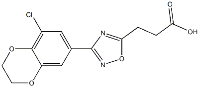 3-[3-(8-chloro-2,3-dihydro-1,4-benzodioxin-6-yl)-1,2,4-oxadiazol-5-yl]propanoic acid Struktur