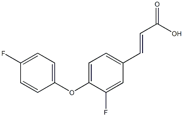 3-[3-fluoro-4-(4-fluorophenoxy)phenyl]prop-2-enoic acid 化学構造式