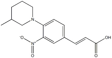 3-[4-(3-methylpiperidin-1-yl)-3-nitrophenyl]prop-2-enoic acid,,结构式