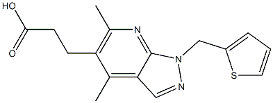 3-[4,6-dimethyl-1-(thien-2-ylmethyl)-1H-pyrazolo[3,4-b]pyridin-5-yl]propanoic acid Structure