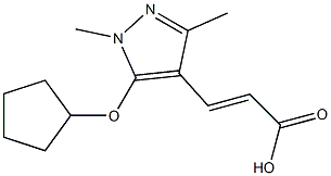 3-[5-(cyclopentyloxy)-1,3-dimethyl-1H-pyrazol-4-yl]prop-2-enoic acid Struktur