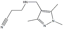 3-{[(1,3,5-trimethyl-1H-pyrazol-4-yl)methyl]amino}propanenitrile Structure