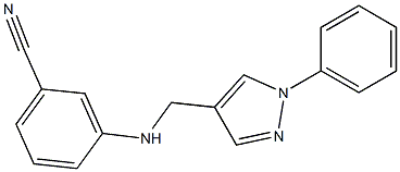 3-{[(1-phenyl-1H-pyrazol-4-yl)methyl]amino}benzonitrile Struktur