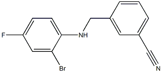 3-{[(2-bromo-4-fluorophenyl)amino]methyl}benzonitrile Structure