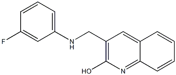 3-{[(3-fluorophenyl)amino]methyl}quinolin-2-ol,,结构式