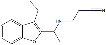 3-{[1-(3-ethyl-1-benzofuran-2-yl)ethyl]amino}propanenitrile Structure