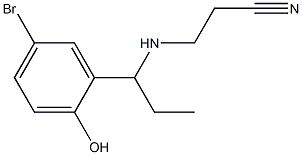 3-{[1-(5-bromo-2-hydroxyphenyl)propyl]amino}propanenitrile Structure