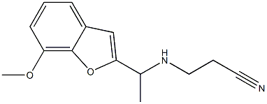 3-{[1-(7-methoxy-1-benzofuran-2-yl)ethyl]amino}propanenitrile 化学構造式