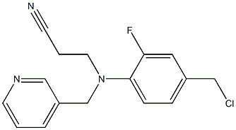 3-{[4-(chloromethyl)-2-fluorophenyl](pyridin-3-ylmethyl)amino}propanenitrile Struktur