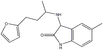 3-{[4-(furan-2-yl)butan-2-yl]amino}-5-methyl-2,3-dihydro-1H-indol-2-one,,结构式