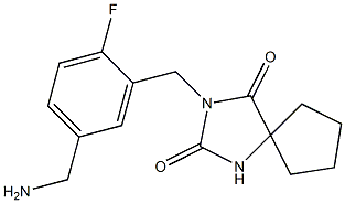 3-{[5-(aminomethyl)-2-fluorophenyl]methyl}-1,3-diazaspiro[4.4]nonane-2,4-dione Structure