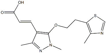 3-{1,3-dimethyl-5-[2-(4-methyl-1,3-thiazol-5-yl)ethoxy]-1H-pyrazol-4-yl}prop-2-enoic acid Structure