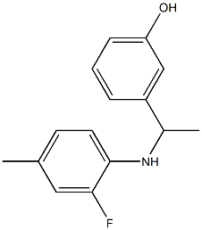 3-{1-[(2-fluoro-4-methylphenyl)amino]ethyl}phenol,,结构式