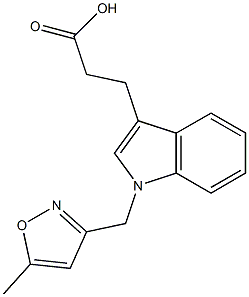 3-{1-[(5-methyl-1,2-oxazol-3-yl)methyl]-1H-indol-3-yl}propanoic acid Structure