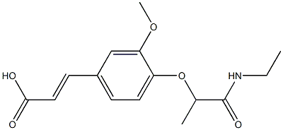 3-{4-[1-(ethylcarbamoyl)ethoxy]-3-methoxyphenyl}prop-2-enoic acid Struktur