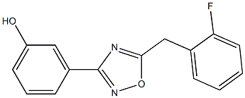 3-{5-[(2-fluorophenyl)methyl]-1,2,4-oxadiazol-3-yl}phenol 化学構造式