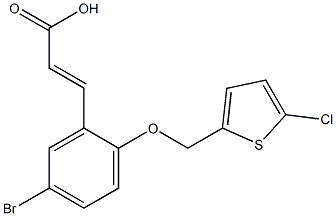 3-{5-bromo-2-[(5-chlorothiophen-2-yl)methoxy]phenyl}prop-2-enoic acid Struktur