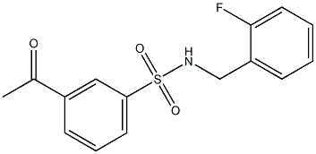 3-acetyl-N-[(2-fluorophenyl)methyl]benzene-1-sulfonamide Structure