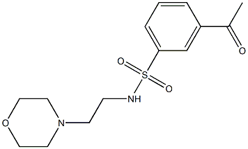 3-acetyl-N-[2-(morpholin-4-yl)ethyl]benzene-1-sulfonamide 化学構造式