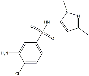 3-amino-4-chloro-N-(1,3-dimethyl-1H-pyrazol-5-yl)benzene-1-sulfonamide 结构式