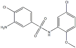 3-amino-4-chloro-N-(5-chloro-2-methoxyphenyl)benzene-1-sulfonamide 结构式