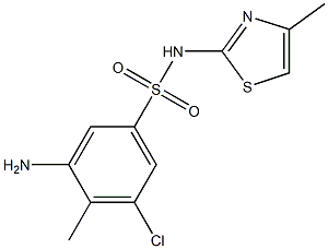 3-amino-5-chloro-4-methyl-N-(4-methyl-1,3-thiazol-2-yl)benzene-1-sulfonamide,,结构式