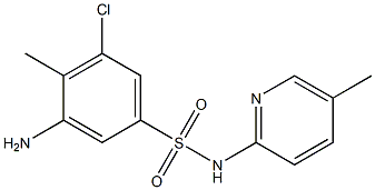 3-amino-5-chloro-4-methyl-N-(5-methylpyridin-2-yl)benzene-1-sulfonamide 结构式