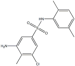 3-amino-5-chloro-N-(2,5-dimethylphenyl)-4-methylbenzene-1-sulfonamide,,结构式