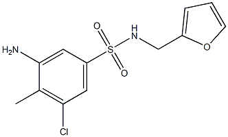 3-amino-5-chloro-N-(furan-2-ylmethyl)-4-methylbenzene-1-sulfonamide,,结构式