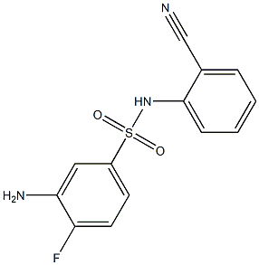 3-amino-N-(2-cyanophenyl)-4-fluorobenzene-1-sulfonamide 结构式