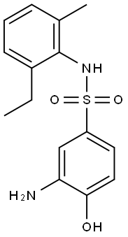 3-amino-N-(2-ethyl-6-methylphenyl)-4-hydroxybenzene-1-sulfonamide 化学構造式