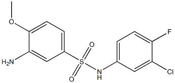 3-amino-N-(3-chloro-4-fluorophenyl)-4-methoxybenzene-1-sulfonamide,,结构式