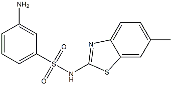 3-amino-N-(6-methyl-1,3-benzothiazol-2-yl)benzene-1-sulfonamide 结构式