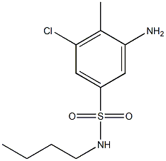 3-amino-N-butyl-5-chloro-4-methylbenzene-1-sulfonamide Struktur