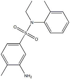 3-amino-N-ethyl-4-methyl-N-(2-methylphenyl)benzene-1-sulfonamide Struktur
