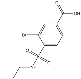 3-bromo-4-(propylsulfamoyl)benzoic acid 化学構造式