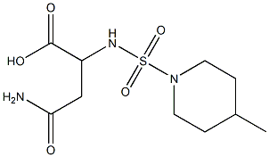 3-carbamoyl-2-{[(4-methylpiperidine-1-)sulfonyl]amino}propanoic acid Structure