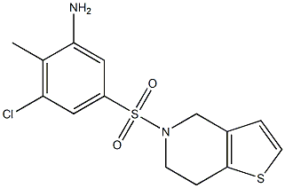 3-chloro-2-methyl-5-{4H,5H,6H,7H-thieno[3,2-c]pyridine-5-sulfonyl}aniline,,结构式