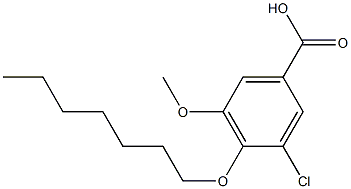 3-chloro-4-(heptyloxy)-5-methoxybenzoic acid Struktur
