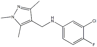 3-chloro-4-fluoro-N-[(1,3,5-trimethyl-1H-pyrazol-4-yl)methyl]aniline 结构式