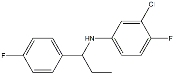 3-chloro-4-fluoro-N-[1-(4-fluorophenyl)propyl]aniline 化学構造式