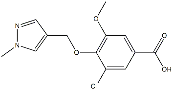 3-chloro-5-methoxy-4-[(1-methyl-1H-pyrazol-4-yl)methoxy]benzoic acid 化学構造式