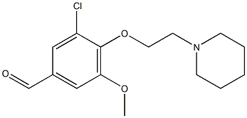 3-chloro-5-methoxy-4-[2-(piperidin-1-yl)ethoxy]benzaldehyde Struktur