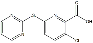 3-chloro-6-(pyrimidin-2-ylsulfanyl)pyridine-2-carboxylic acid,,结构式