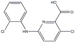 3-chloro-6-[(2-chlorophenyl)amino]pyridine-2-carboxylic acid 化学構造式