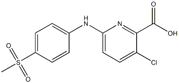 3-chloro-6-[(4-methanesulfonylphenyl)amino]pyridine-2-carboxylic acid,,结构式