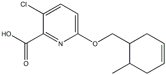 3-chloro-6-[(6-methylcyclohex-3-en-1-yl)methoxy]pyridine-2-carboxylic acid,,结构式