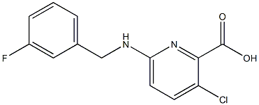 3-chloro-6-{[(3-fluorophenyl)methyl]amino}pyridine-2-carboxylic acid,,结构式